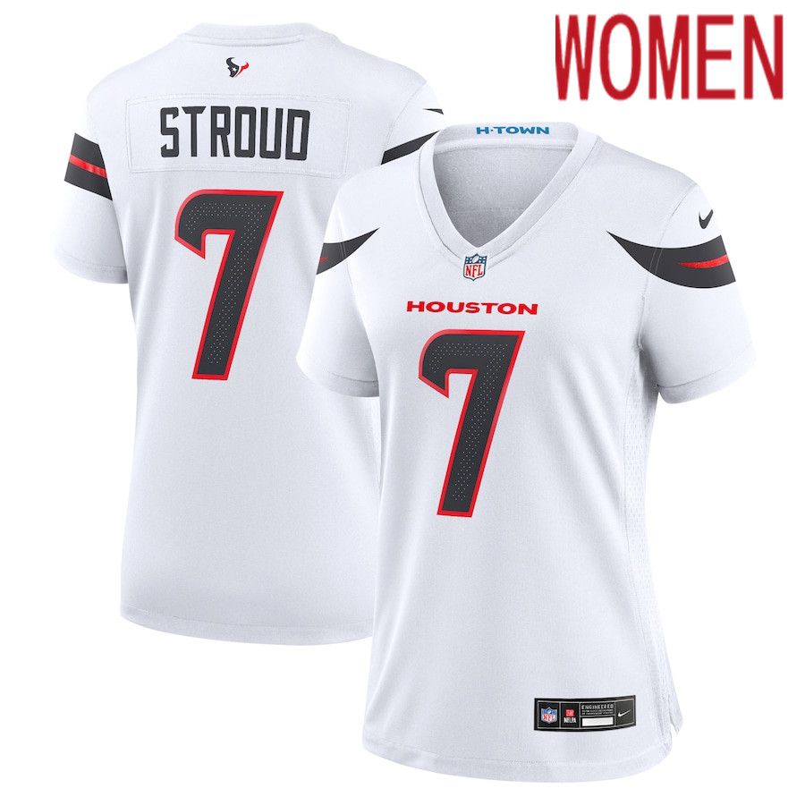 Women Houston Texans #7 C.J. Stroud Nike White Game NFL Jersey